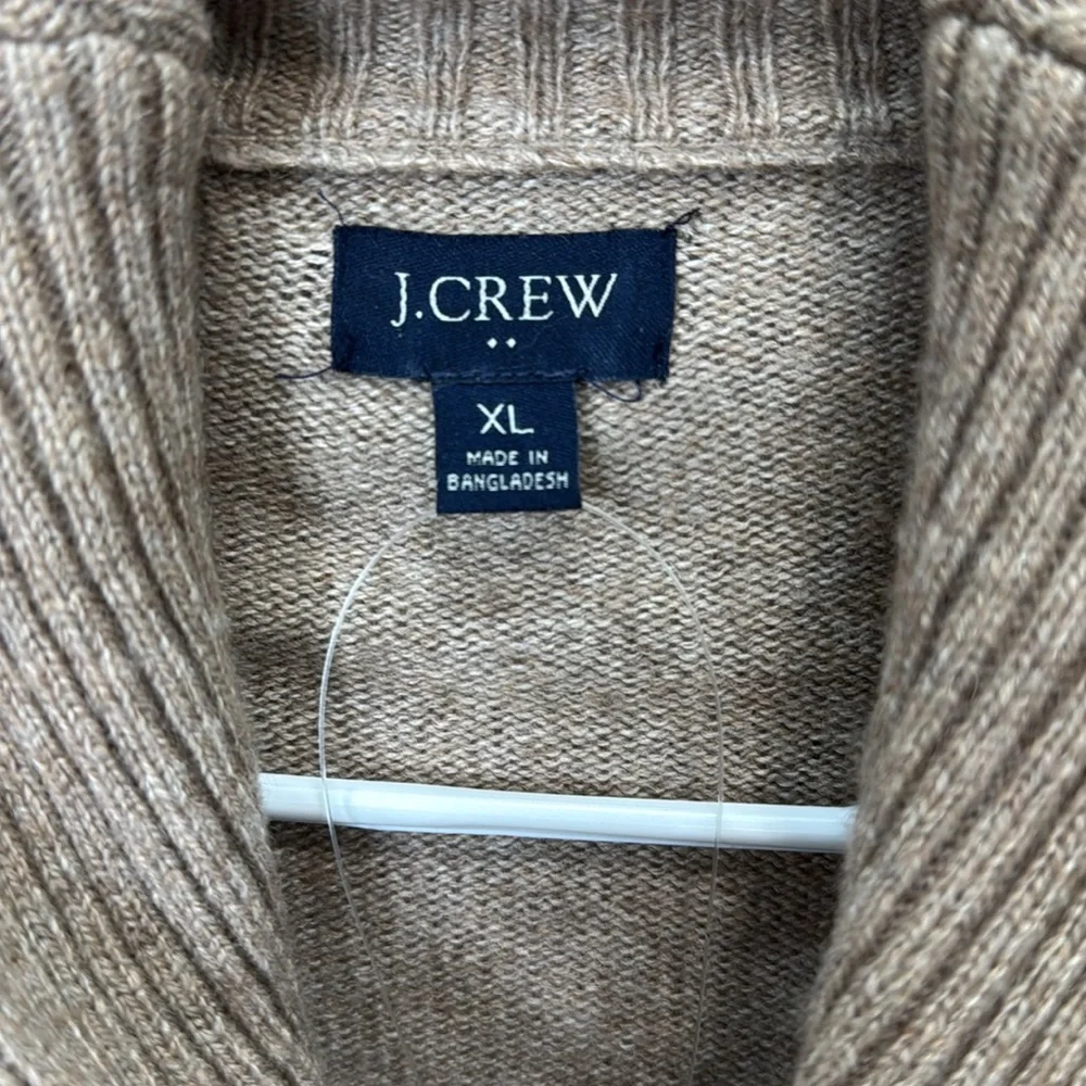J. Crew Shawl-collar‎ sweater in supersoft lambswool blend tan
